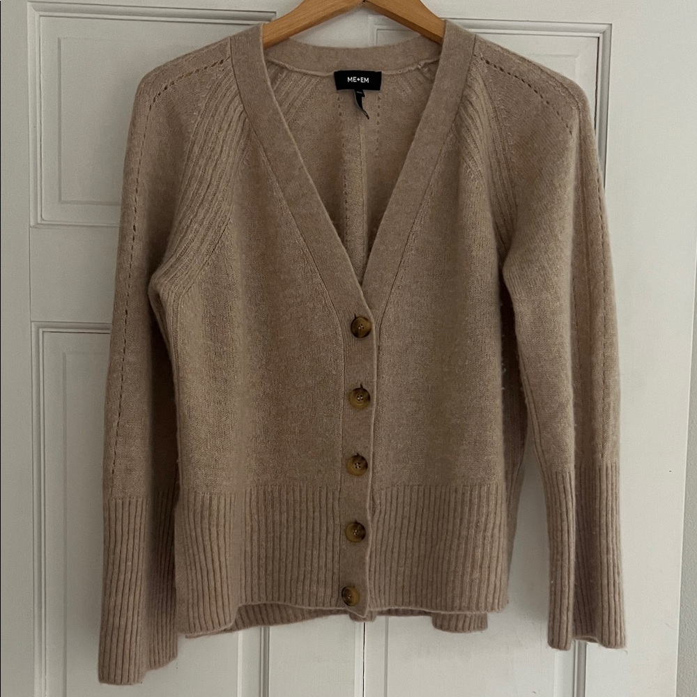 ME+EM lightweight cashmere cardigan sweater